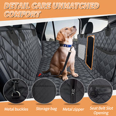 Dog Car Seat Cover for Back Seat,Icy & Warm Reversible Hard Bottom Car Seat Cover for Dogs, Waterproof Backseat Extender for Dogs Can Withstand 220lbs, Suitable for Truck & SUV