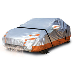 Car Cover Custom fit Tesla Model-Y with Cab Door Zipper, Car Cover Waterproof All Weather with Ventilated Mesh Charging Port Door