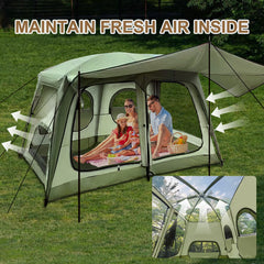 4-6 Person Camping Tent Waterproof, Ventilated Cabin Tents for Camping with Double Door, Easy Setup Large Family Tent with Rainfly, Storage Bag, Big camp Tents for Outdoor Camping, Picnic, Hiking